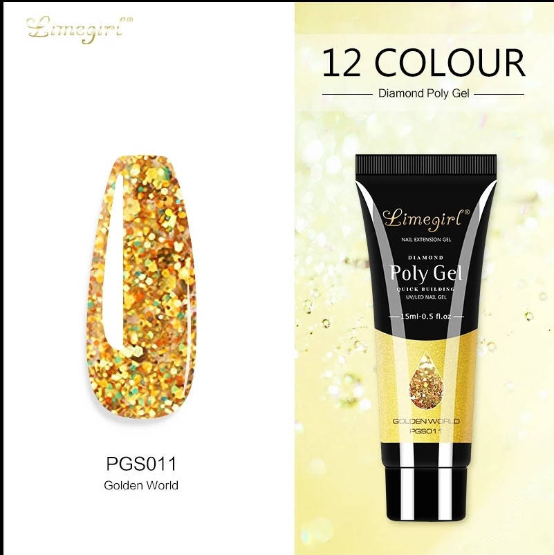 

Limegirl Полигель Акрил гель, акригель для наращивания и укрепление ногтей 15мл Золото 11