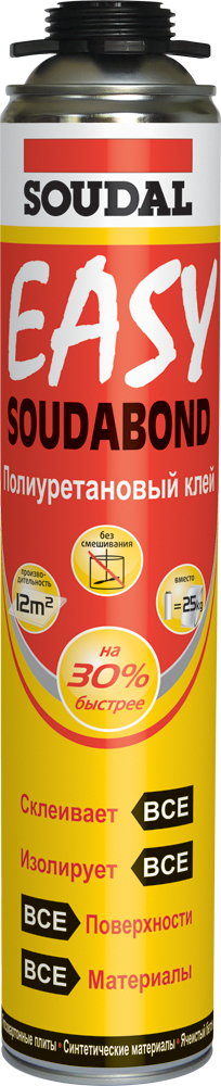 

Пена-клей для пенопласта SOUDAL Soudabond Easy 750 мл