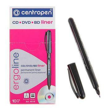 

Маркер линер тонкий черный для CD/DVD 0,6мм треугольный корпус Centropen 4616