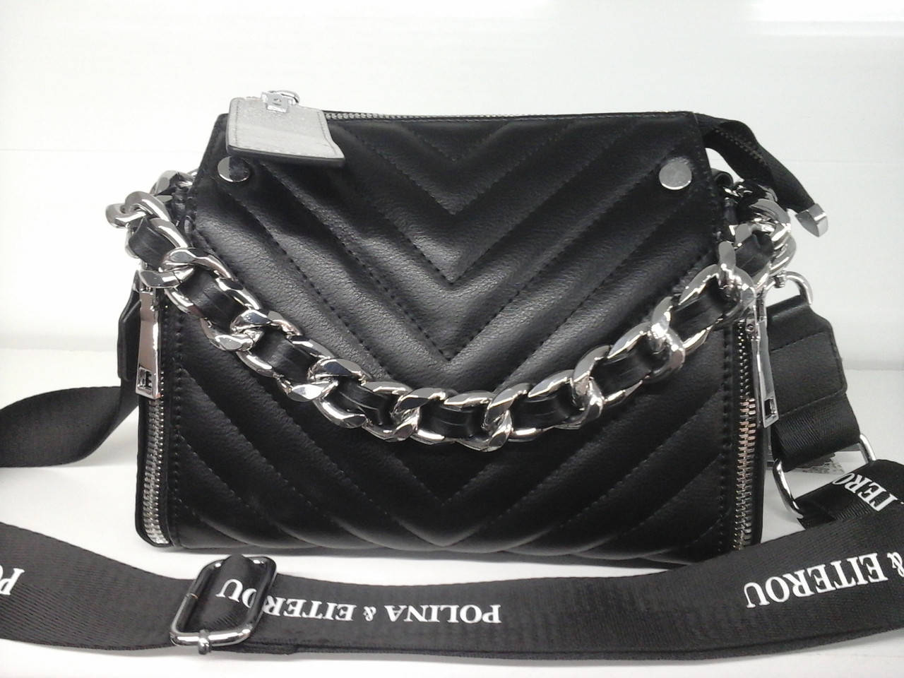 

Сумка Женская кожаная черная кросс боди