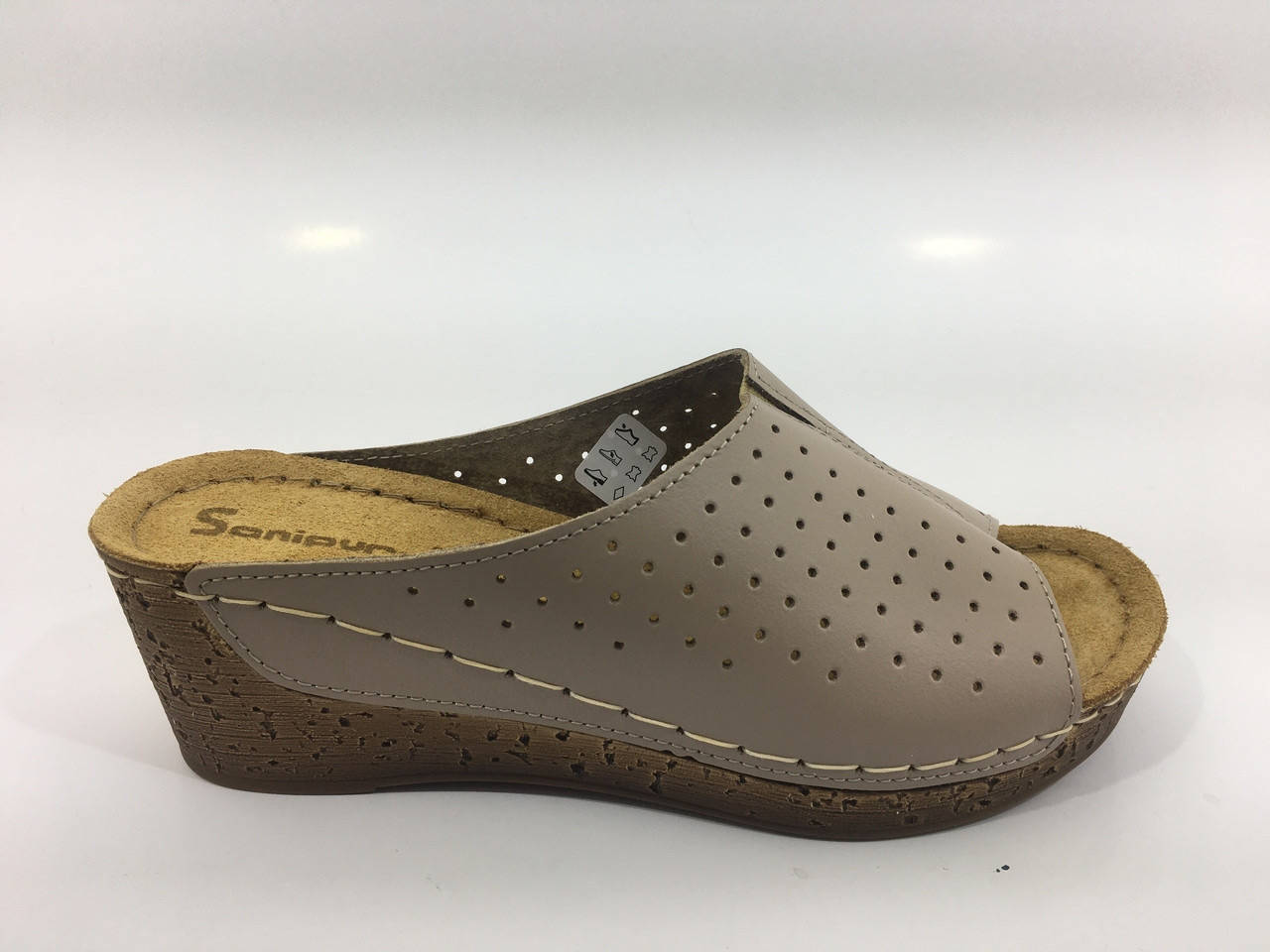 

Полностью кожаные ортопед шлепки женские Инблу