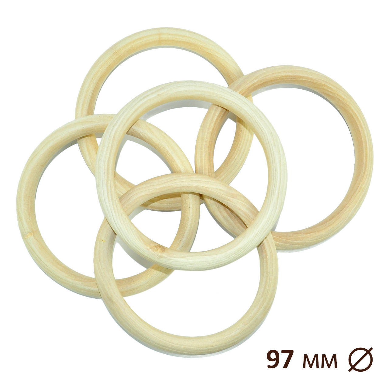 

Кільце дерев'яне для макраме, слінгобус Ø 97 мм
