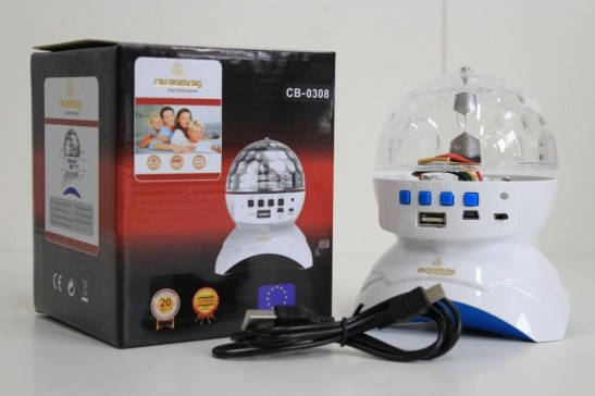 

Диско шар Rechargeable CB-0308 Magic Ball LED Bluetooth MP3 USB