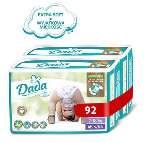 

Подгузники детские Dada Extra Soft Mega Box 4 (7-18 кг) 92 шт