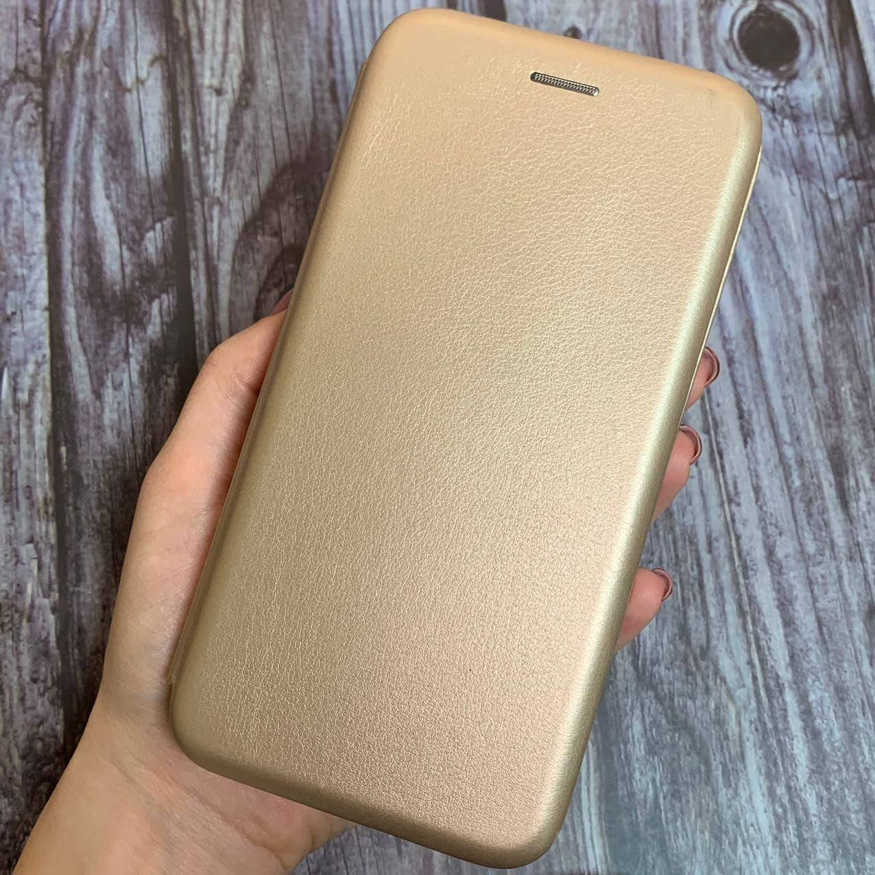 

Чехол книга для Xiaomi Redmi Note 8 с эко кожи с подставкой книжка на телефон сяоми редми нот 8 золотая STN