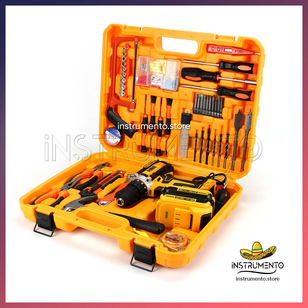 

Шуруповерт DeWALT DCD771 (26V, 5AH) с большим набором инструментов. Дрель Деволт