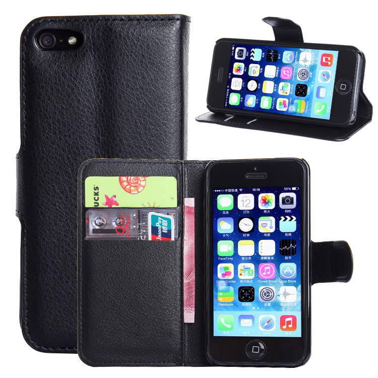 

Чехол IETP для iPhone 5 / 5s / SE книжка кожа PU черный