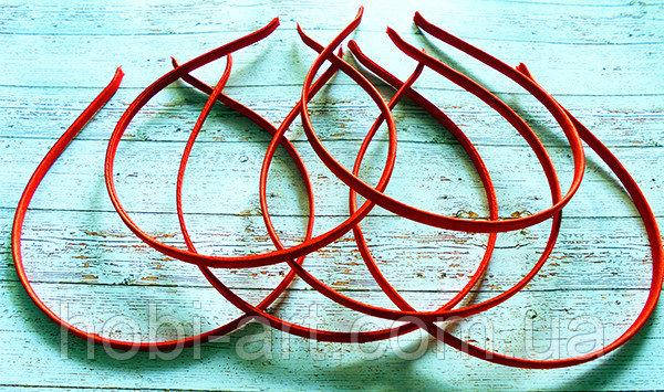 

Обруч 7 мм метал + атлас № 06 червоний