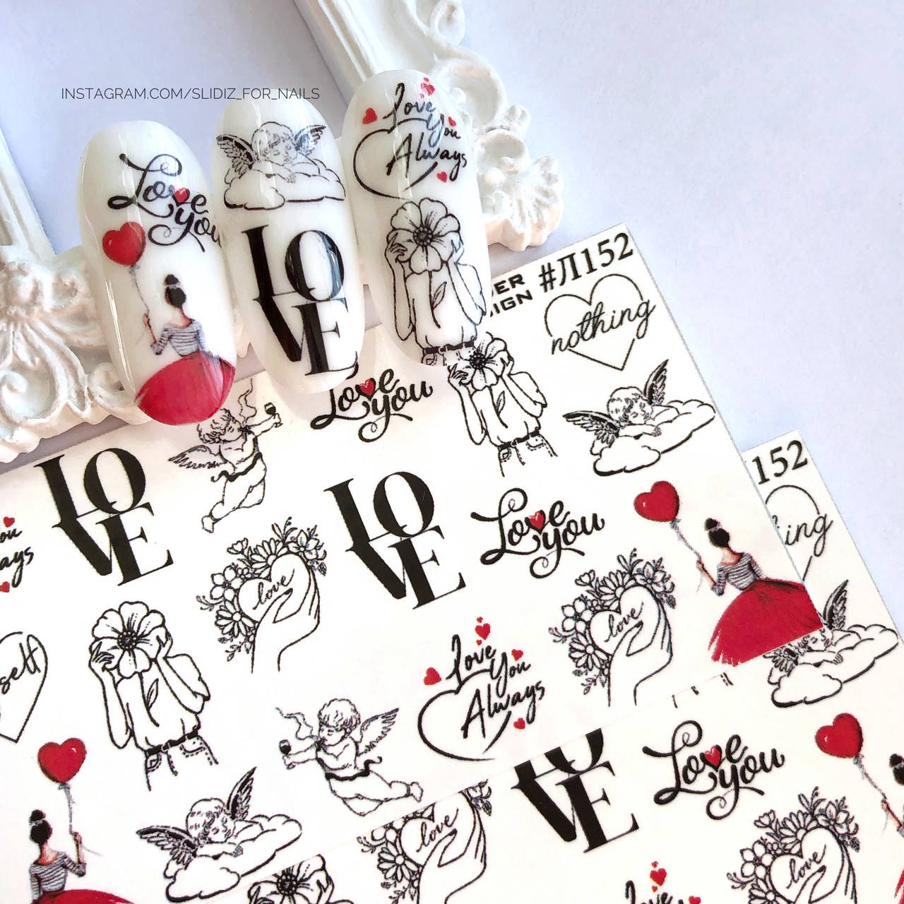 

Слайдер-дизайн SLIDIZ водная наклейка для ногтей Любовь, Сердечки