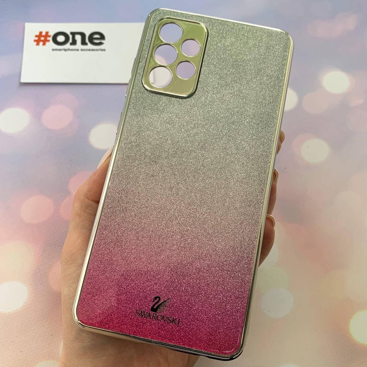 

Чехол для Samsung Galaxy A72 SWAROVSKI стеклянный с блестками чехол на телефон самсунг а72 малиновый