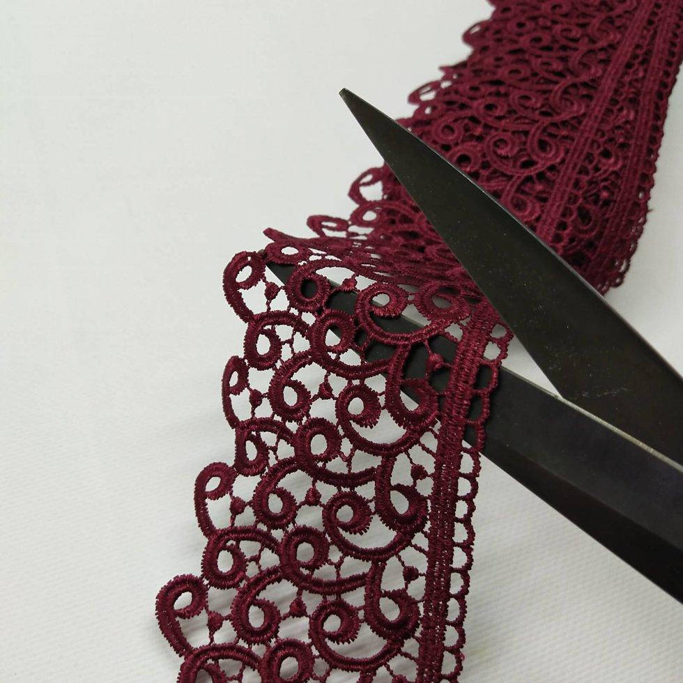 

(1 метр) Кружево макраме7,5 см Цвет - Бордо (кс2н-0014)