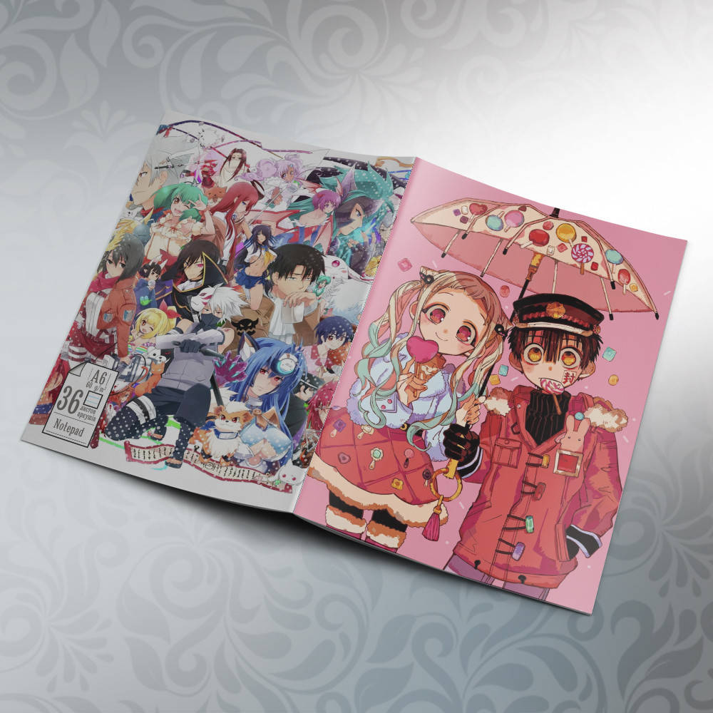 

Блокнот Аниме А6 на скобе Jibaku shounen Hanako-kun 36 листов 04