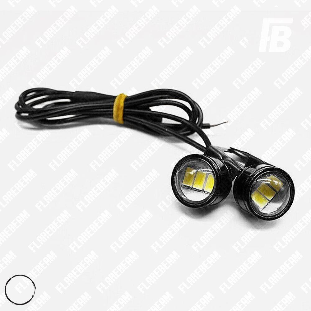 

ДХО (дневные ходовые огни) "Орлиный глаз" LED на кронштейне, Ø23 мм, линза, SMD 5630*03, чёрный корпус, 2 шт.
