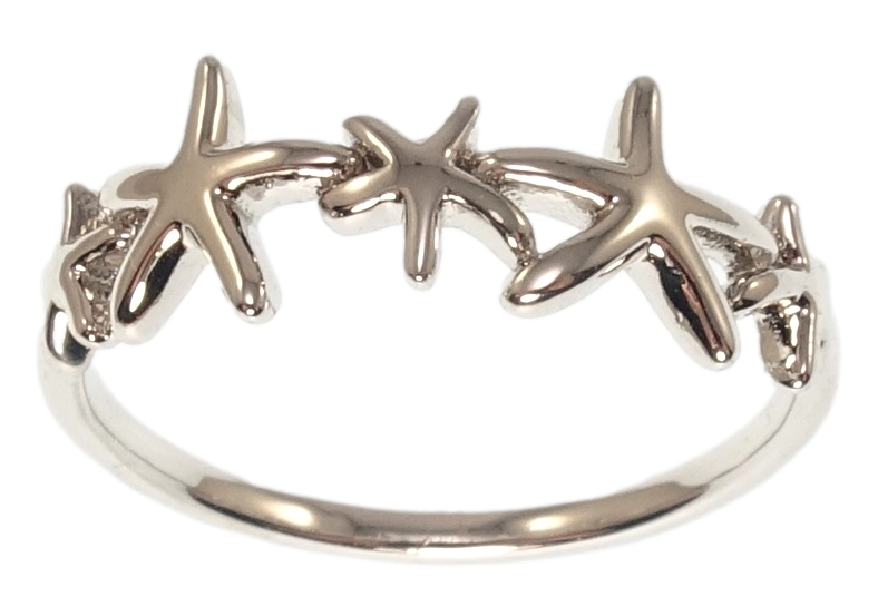 

Кольцо Xuping Родий "Морские звезды" р.18,5,19,19.5