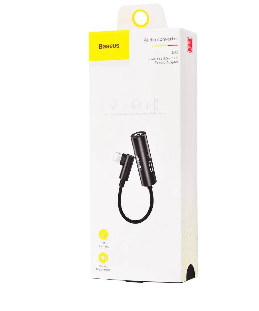 

AUX Baseus L42 Lightning to Lightning + 3.5mm black