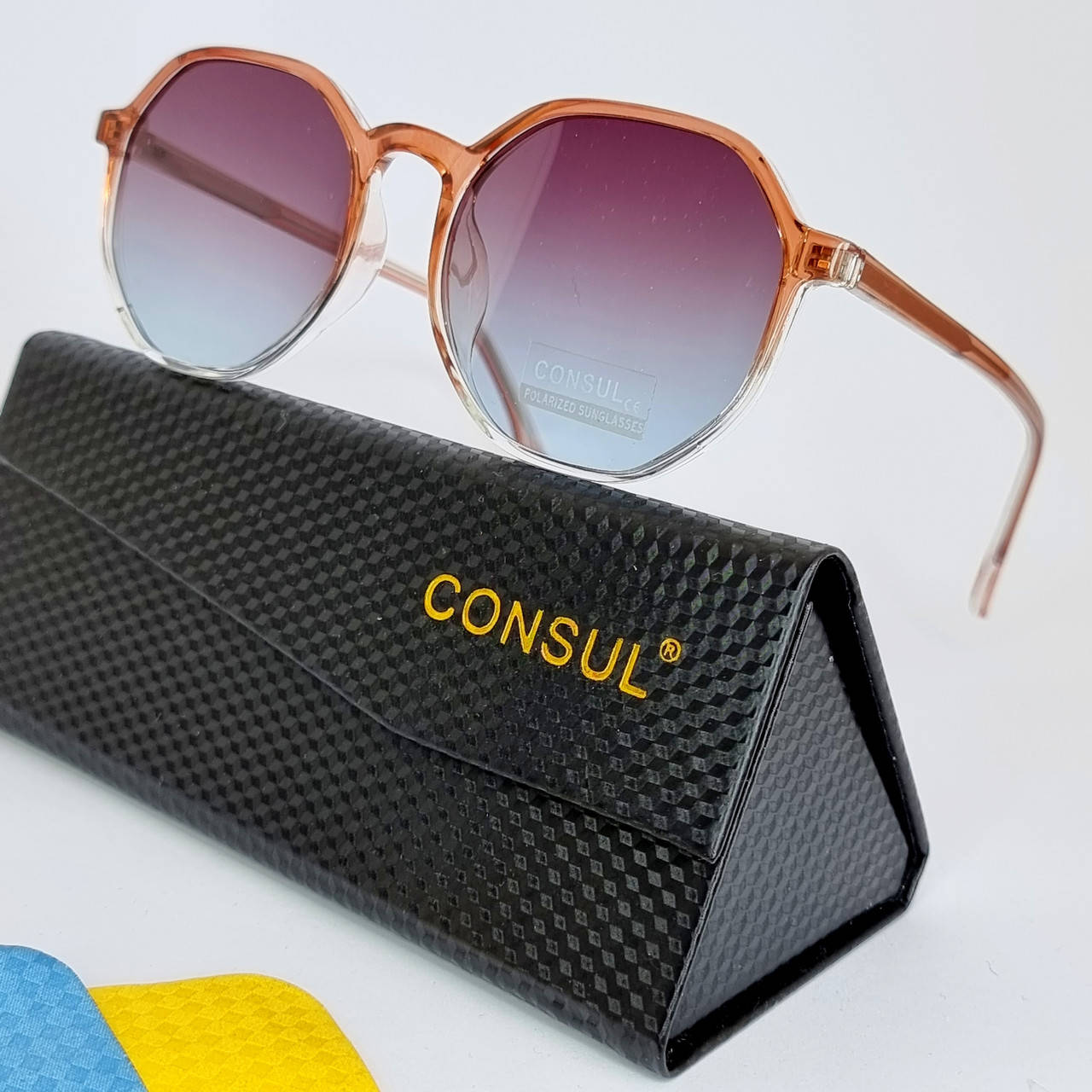 

Молодежные очки женские Consul Polaroid солнечные стильные градиентные модные поляризационные солнцезащитные, Коричневый