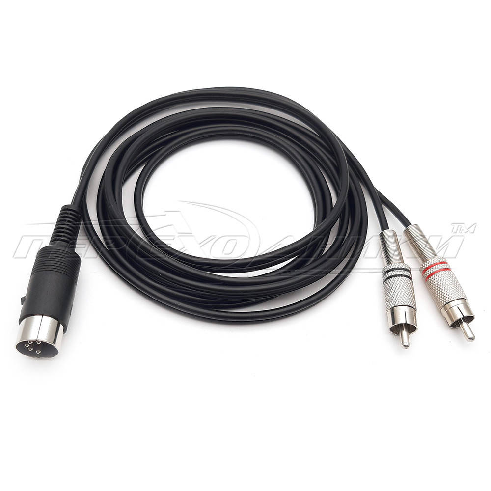 

Кабель 5 pin DIN to 2RCA (металл), в экране 2.0, Черный