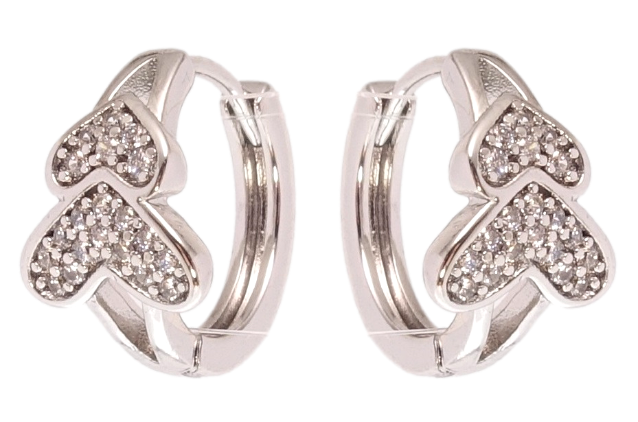 

Серьги Xuping Родий колечки "Узор с цирконием"