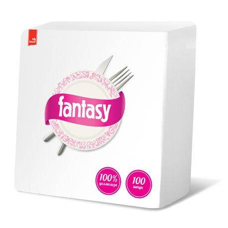 

Серветки столові білі Fantasy 100шт