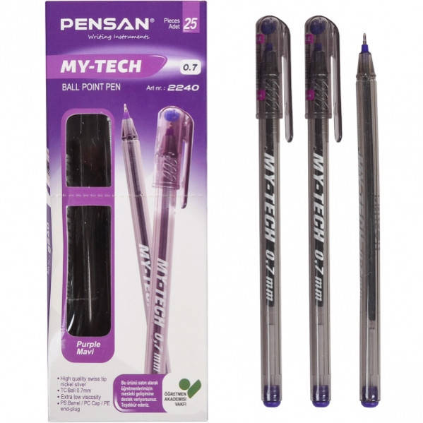 

Ручка масляная My-TECH Pensan, 0.7 мм Фиолетовый