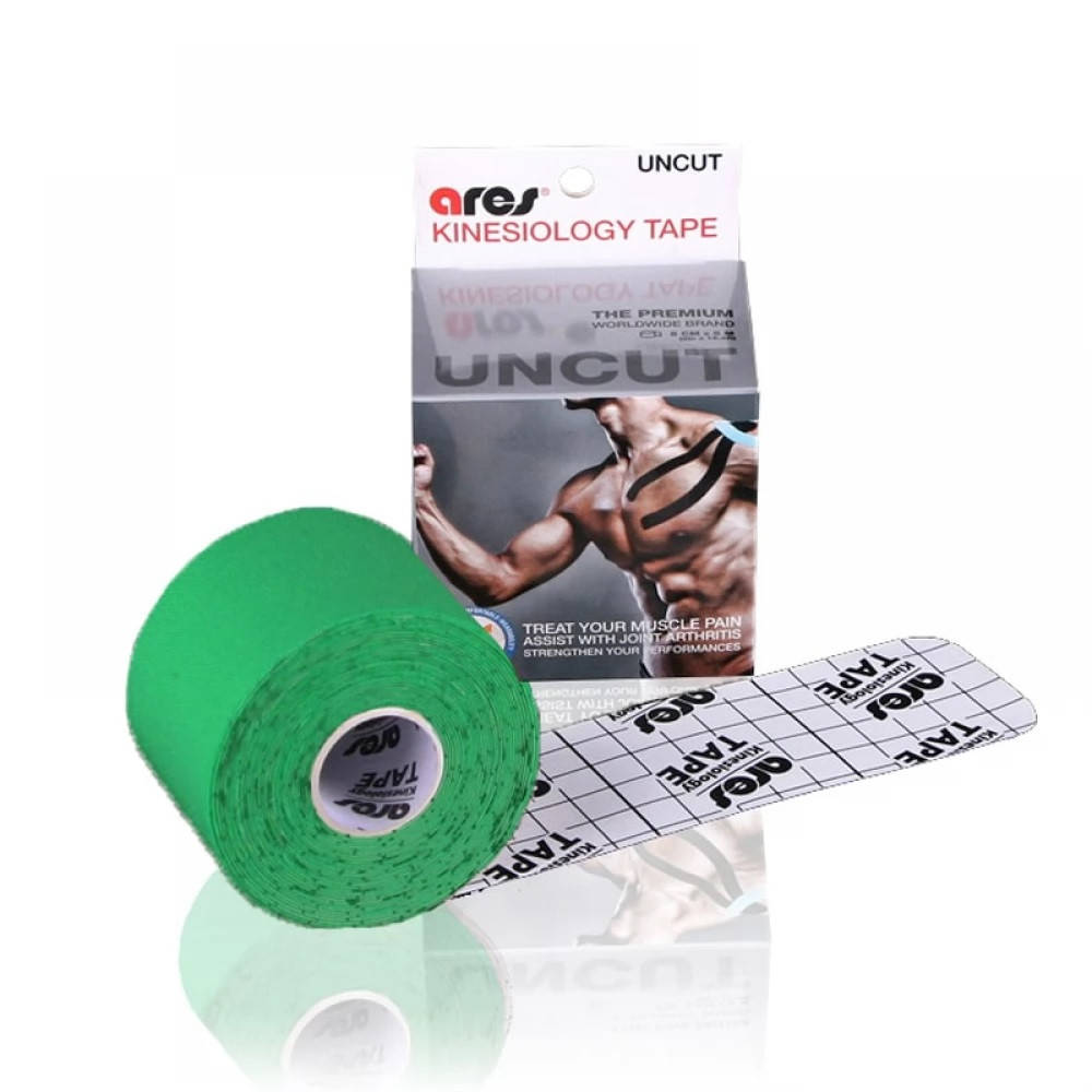 

Кинезио тейп ARES UNCUT 5см Х 5м зеленый