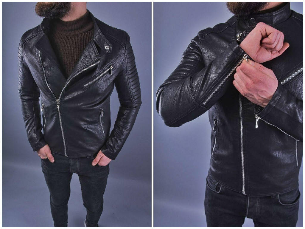 

Кожаная мужская куртка косуха кожзам ЛЮКС качества Турция XS S M L XL XXL S