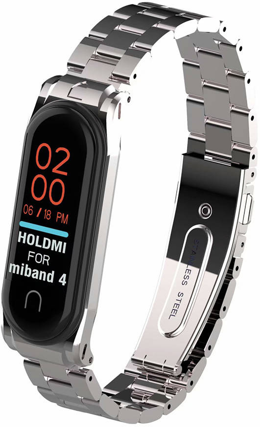 

Ремешок BeWatch для Mi Band 3/4 "Steel" металл Сталь