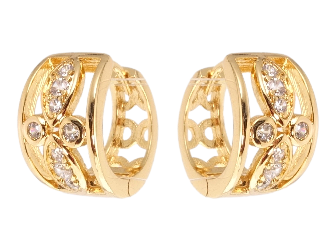 

Серьги Xuping Позолота 18K колечки "Узор из циркония"
