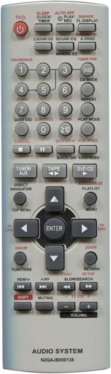 

Пульт для музыкального центра Panasonic N2QAJB000138
