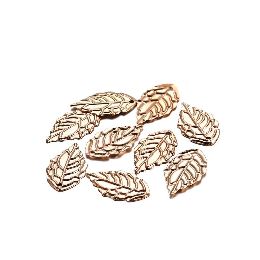 

Листья для украшений, листочки металл цвет KC Gold 19*10 мм 50шт уп., Золотистый