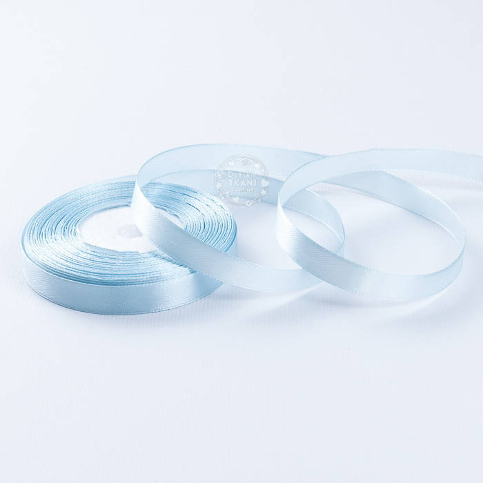 

Лента сатиновая 12 мм голубого цвета, бобина 23 м, Голубой