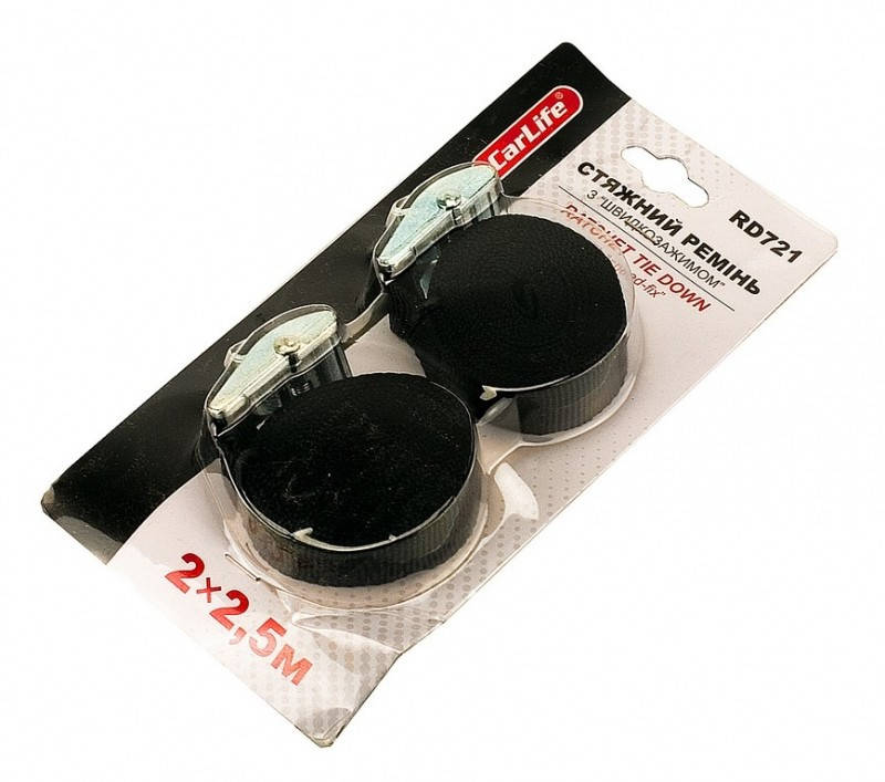 

Ремень стяжной, 2шт*2,5м с быстрозажимом