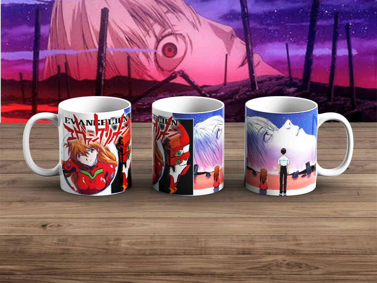 

Чашка Evangelion "Аска и Синдзи" кружка Евангелион, Розовый