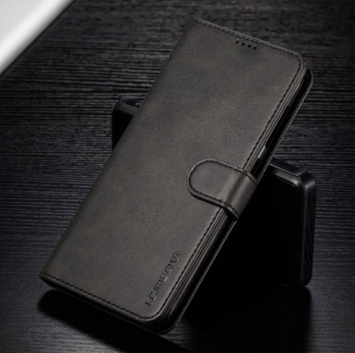 

Кожаный чехол книжка IMEEKE для Xiaomi Redmi 9T / Poco M3 с визитницей (Разные цвета) Черный
