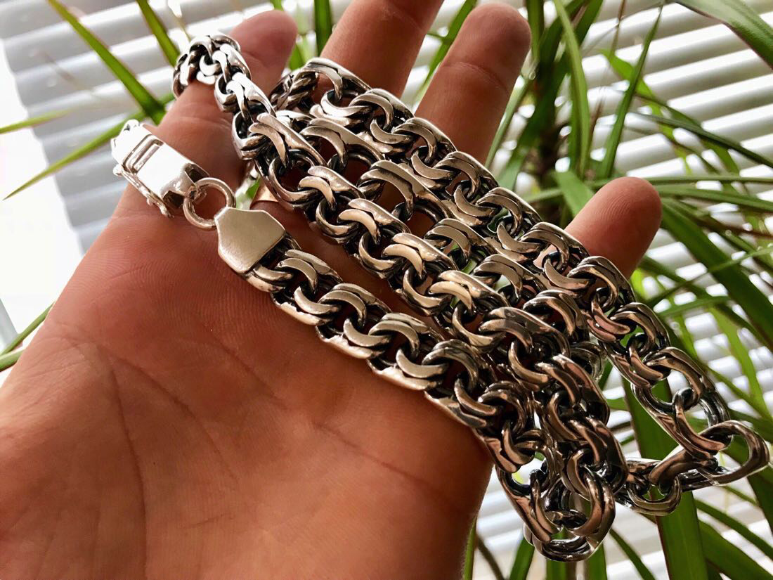 

Серебряная цепь 925 пробы .Бисмарк