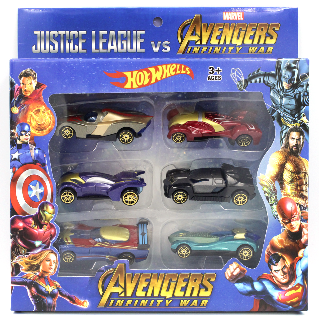 

Набор машинки Hot Wheels Avengers металлопластик Хотвилс Мстители 6 в 1, Разные цвета