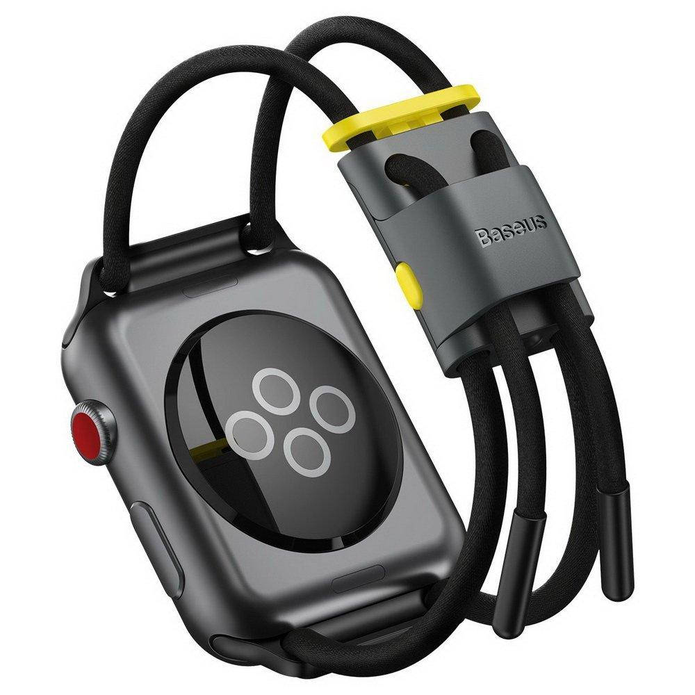 

Ремешок Baseus Let's Go Cord Watch Strap серый + желтый для Apple Watch Series 3/4/5/6/SE/7 38/40/41mm