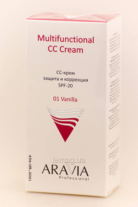 

Aravia MULTIFUNCTIONAL CC CREAM 01 Vanilla СС-крем защитный SPF-20 тон Ваниль, 50 мл