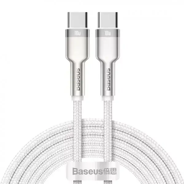 

Дата кабель Baseus Cafule Series Metal Type-C to Type-C 100W (2m), Белый