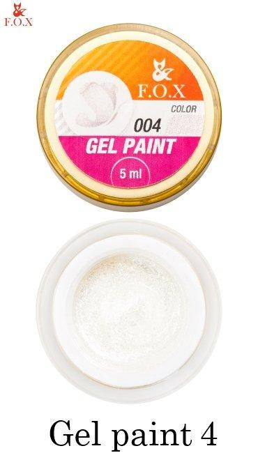 

Гель-краска для дизайна ногтей F.O.X Gel paint №004, серебро