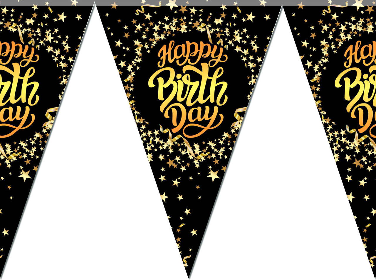 

Гирлянда бумажная вымпел "Happy Birthday звёзды"