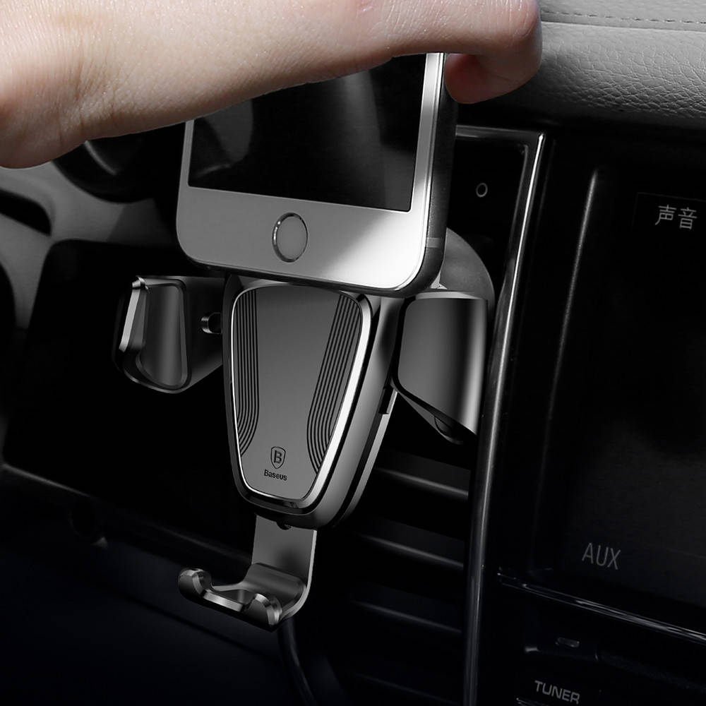 

Автодержатель для телефона на воздуховод Baseus Gravity Car Mount Black, Черный