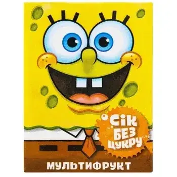 

Сок БЕЗ САХАРА Мультифрукт Эко-Сфера Sponge Bob 200мл