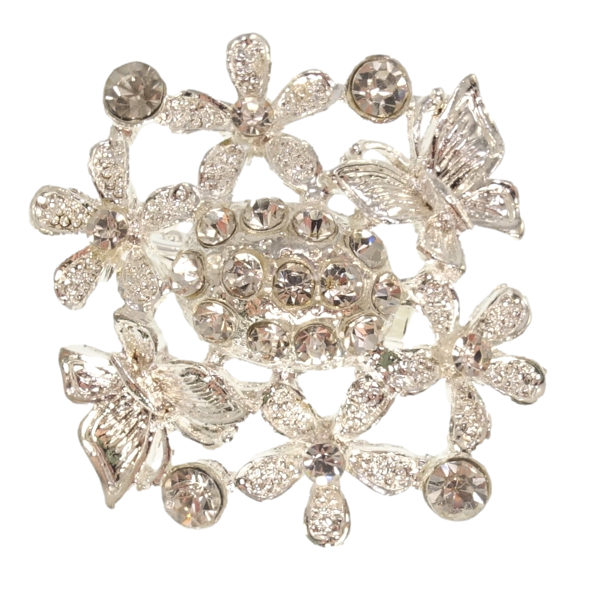 

Брошь "Цветочный орнамент с стразами"