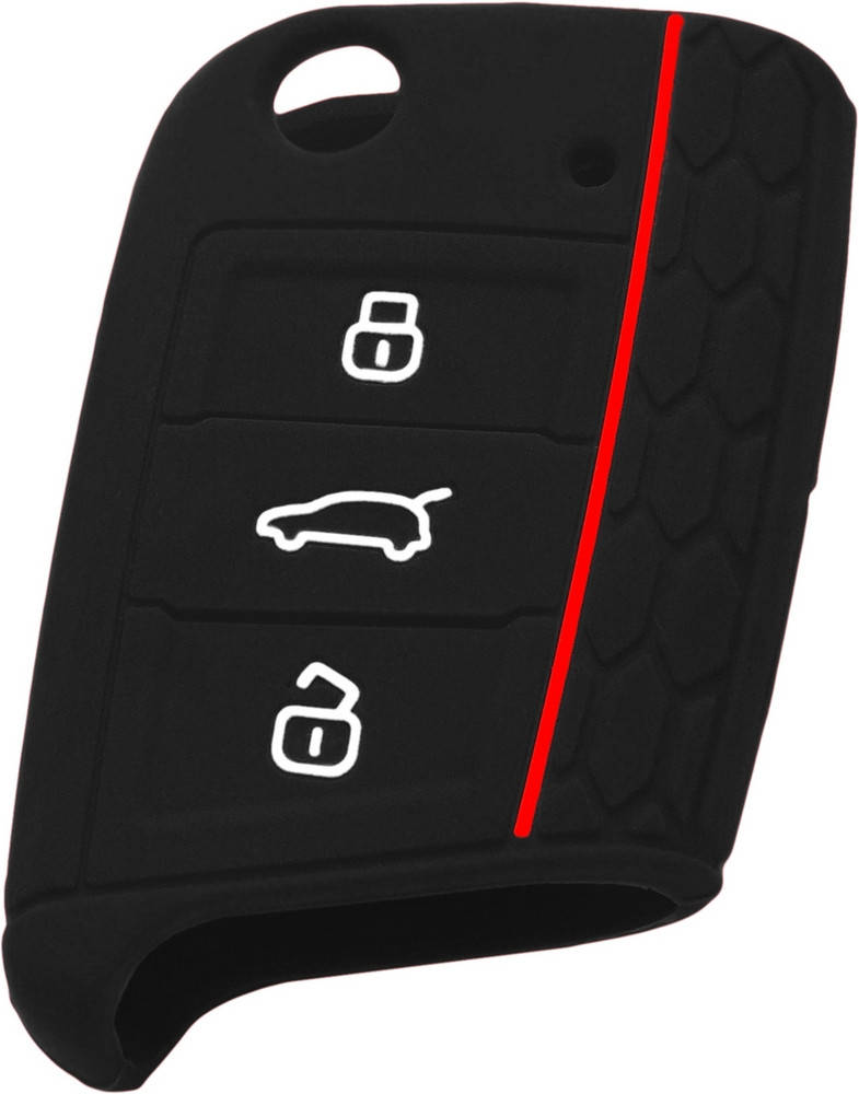

Чехол для автомобильного ключа Volkswagen New, Skoda, Seat - Black, Черный