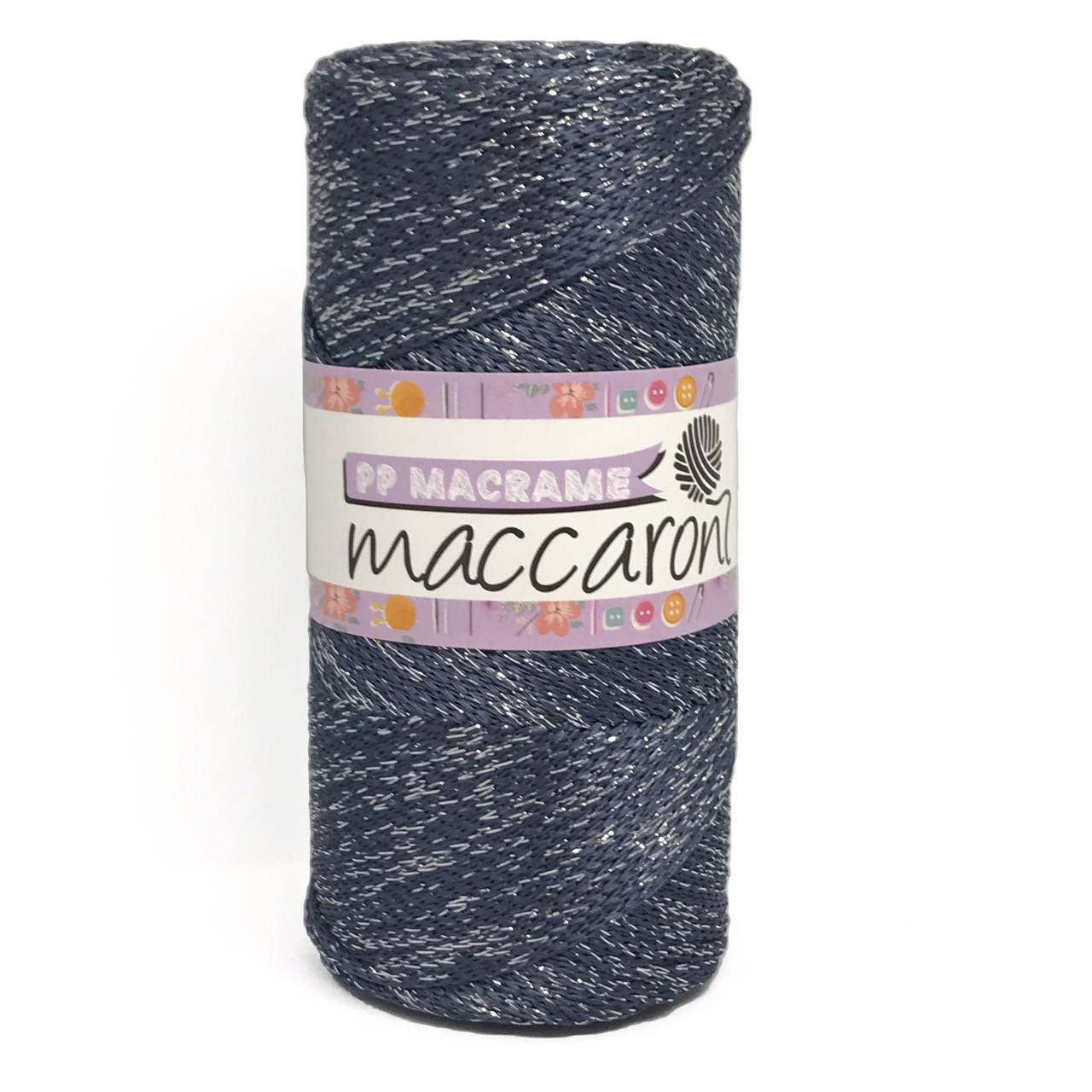 

Полипропиленовый шнур с люрексом PP GLITTER MACRAME Maccaroni 2-3 мм ,темно-синий с серебром