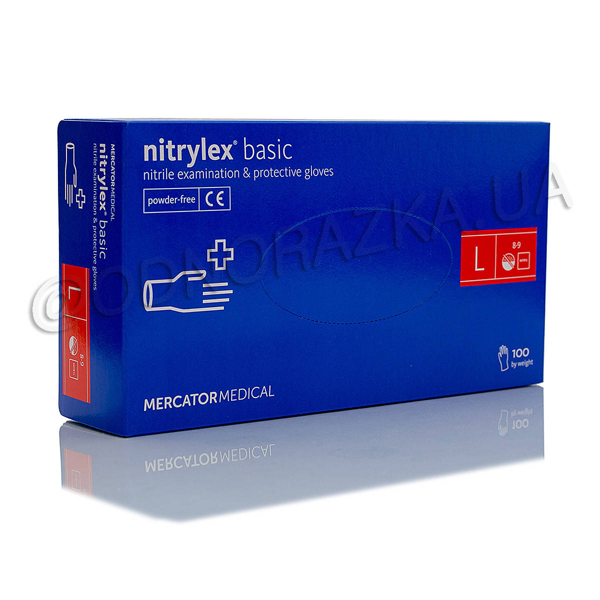 

Перчатки нитриловые Nitrylex Basic, размер , синие, 100 шт, Синий