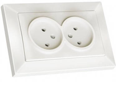 

Розетка двойная, без/з, в 1 коробку, 16А, CANDELA, Mutlusan, белый