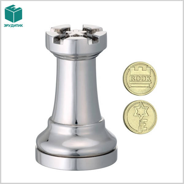 

Металлическая головоломка Ладья Rook Chess Puzzles silver