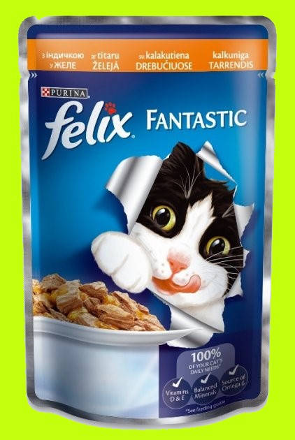

Консервований корм Purina Felix Fantastic з індичкою в желе 100 г